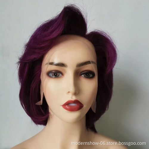 factory customized short pixie colored human hair wigs